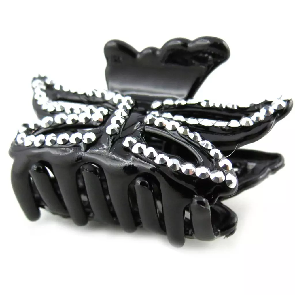 Les Trésors De Lily Pince 'Papillon' Noir Blanc 45x22 Mm [N1032]
