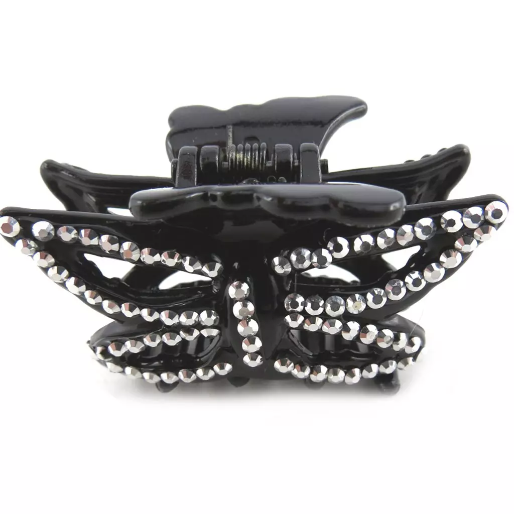 Les Trésors De Lily Pince 'Papillon' Noir Blanc 45x22 Mm [N1032]