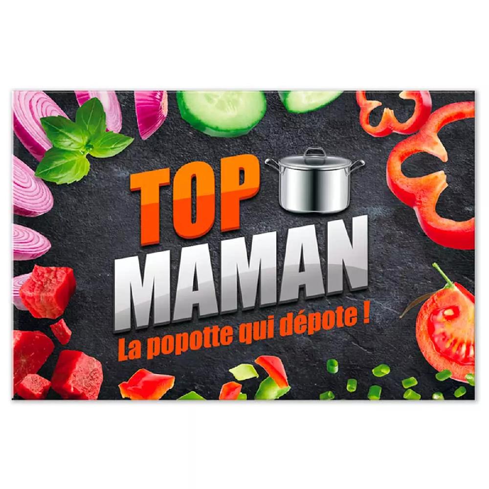 les trésors de lily Planche à découpe / dessous de plat verre 'Maman' (cocotte) 30x20 cm [P2915]