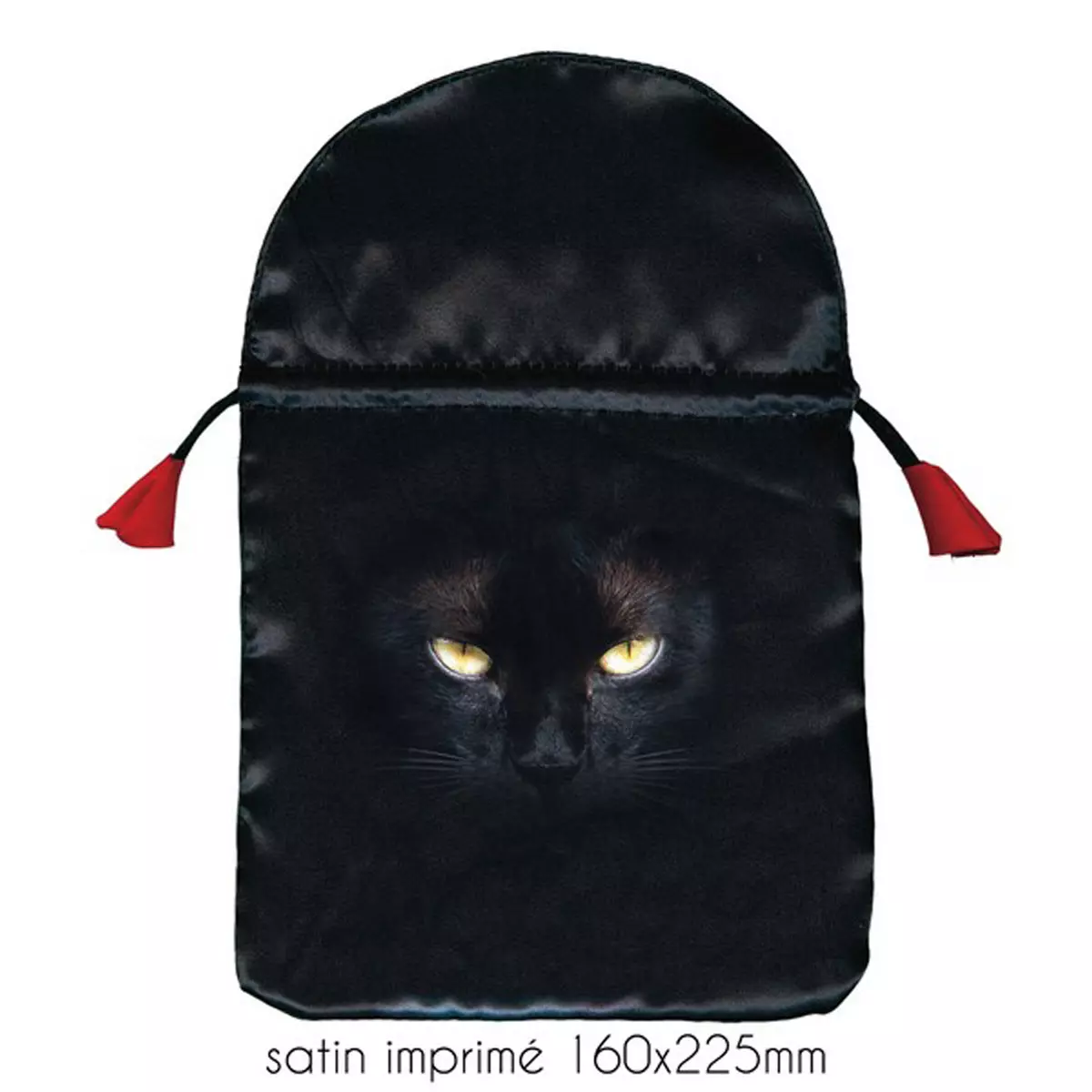 les trésors de lily Pochette tarot satin 'Black Cat' noir bleu 22x16 cm [A1997]