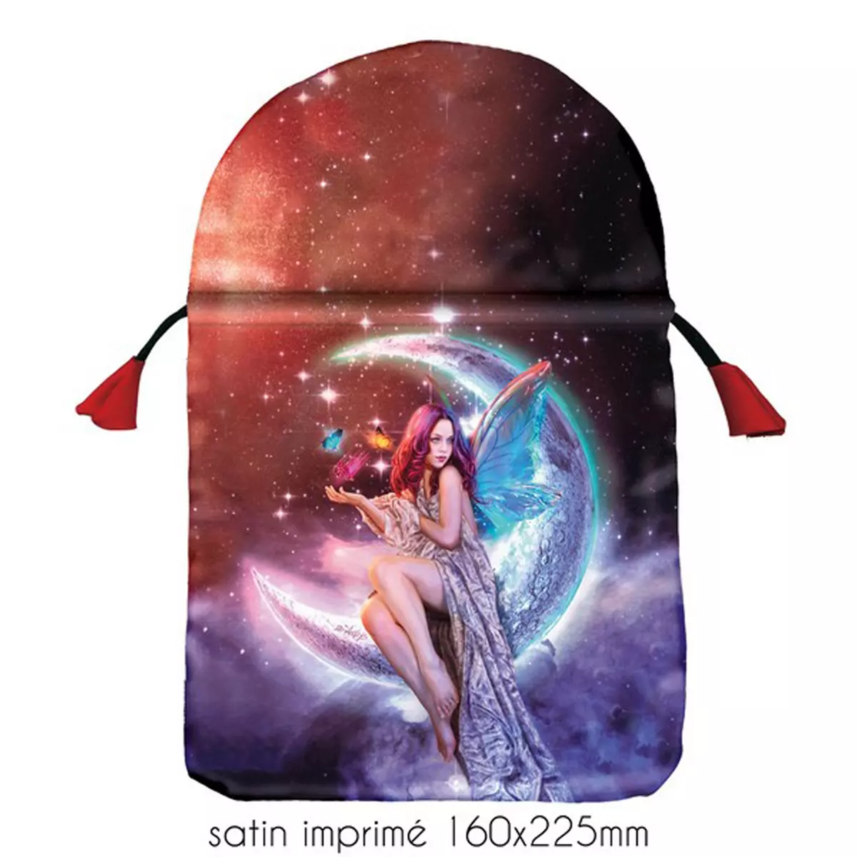 les trésors de lily Pochette tarot satin 'Moon Fairy' violet 22x16 cm [A2239]