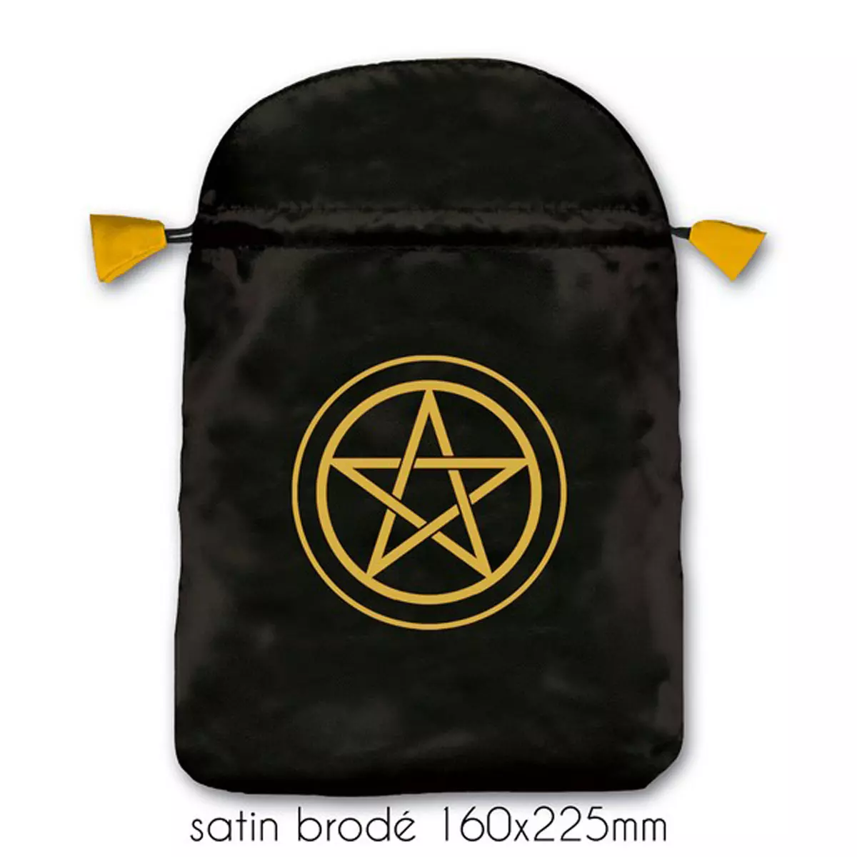 les trésors de lily Pochette tarot satin 'Pentacle' noir 22x16 cm [A1537]