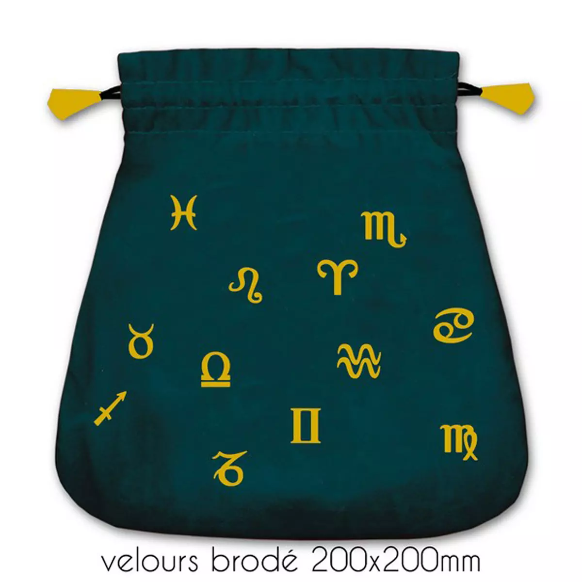 les trésors de lily Pochette tarot velours 'Astrological' turquoise 20x20 cm [A1442]