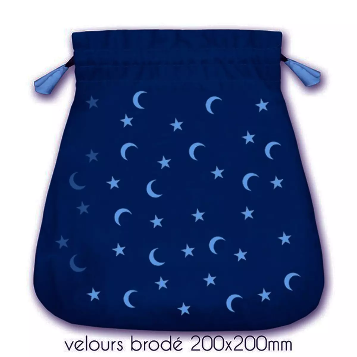 les trésors de lily Pochette tarot velours 'Moon and Stars' marine 20x20 cm [A1996]