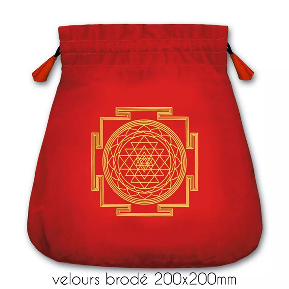 les trésors de lily Pochette tarot velours 'Protection' rouge 20x20 cm [R6892]