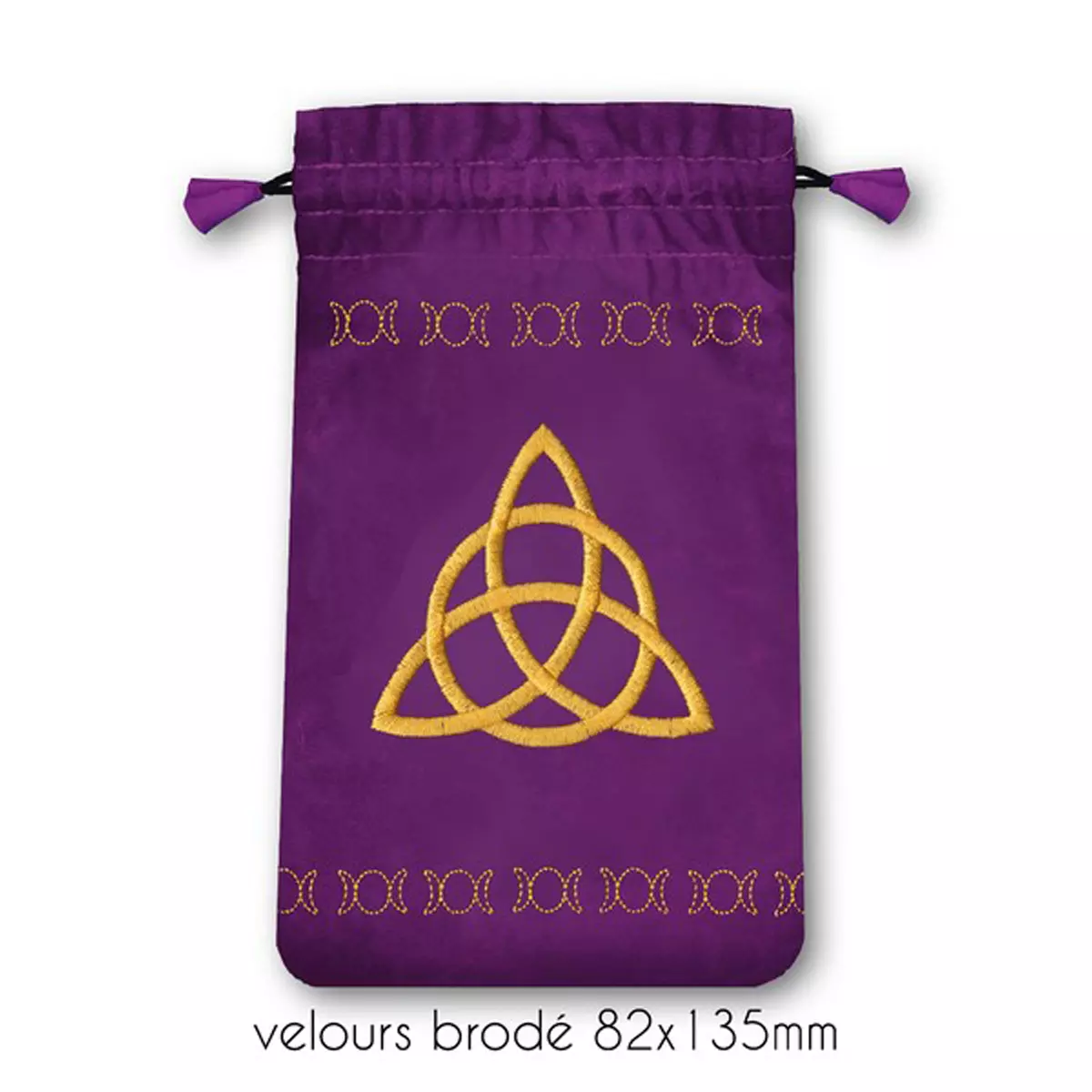 les trésors de lily Pochette tarot velours 'Triple Goddess' violet 13x8 cm [A1437]