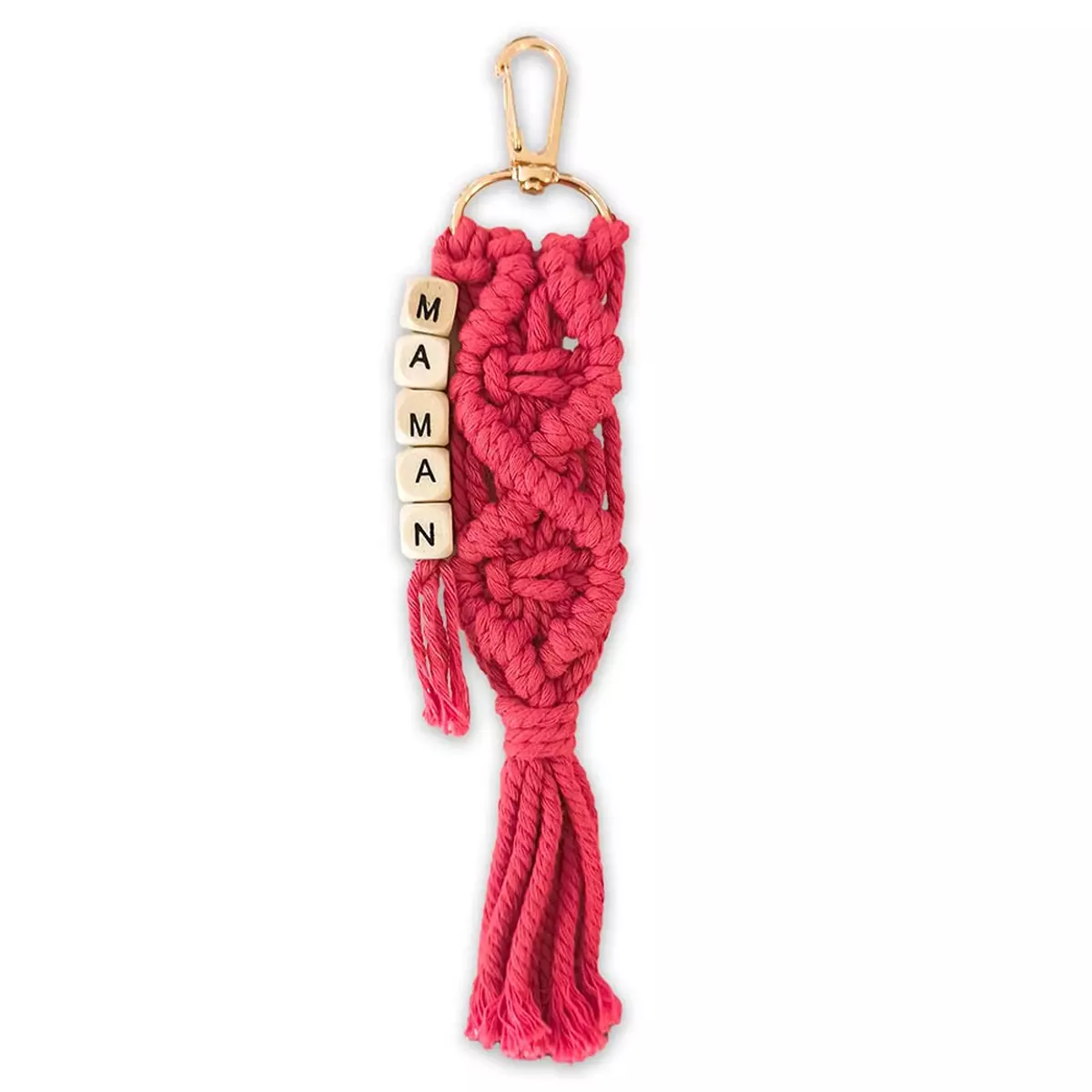 Les Trésors De Lily Porte Clés / Bijoux De Sac 'Macramé' Rose (Maman) 19x8 Cm [R6847]
