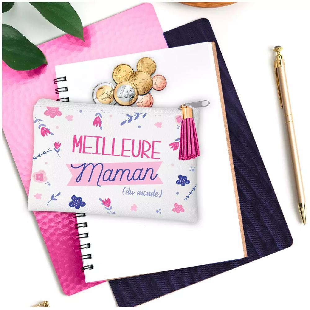 Les Trésors De Lily Porte Monnaie 'Meilleure Maman Du Monde' Rose 13x8 Cm [A0848]