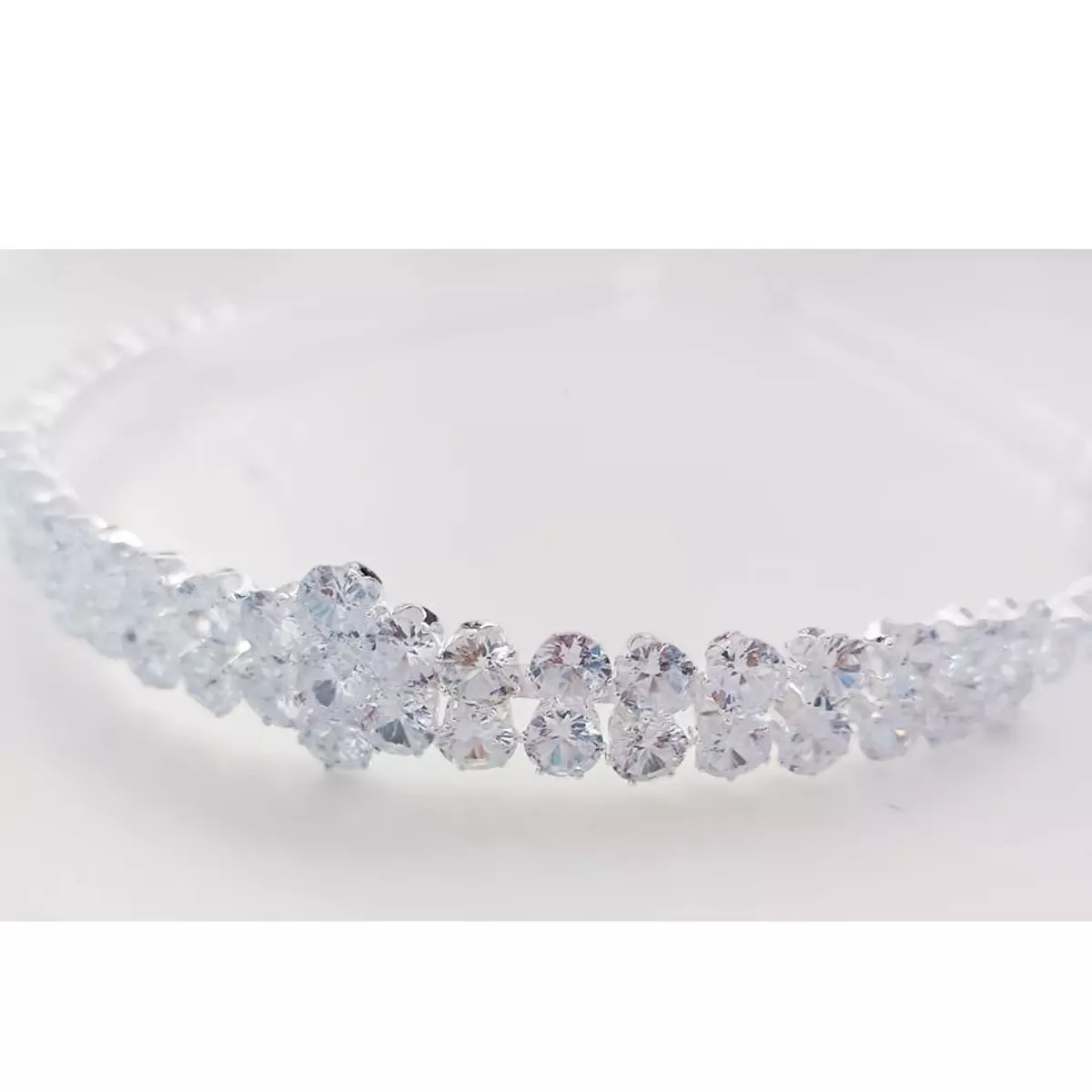Les Trésors De Lily Serre Tête Créateur 'Arégonde' Blanc Argenté 18 Mm [R7547]