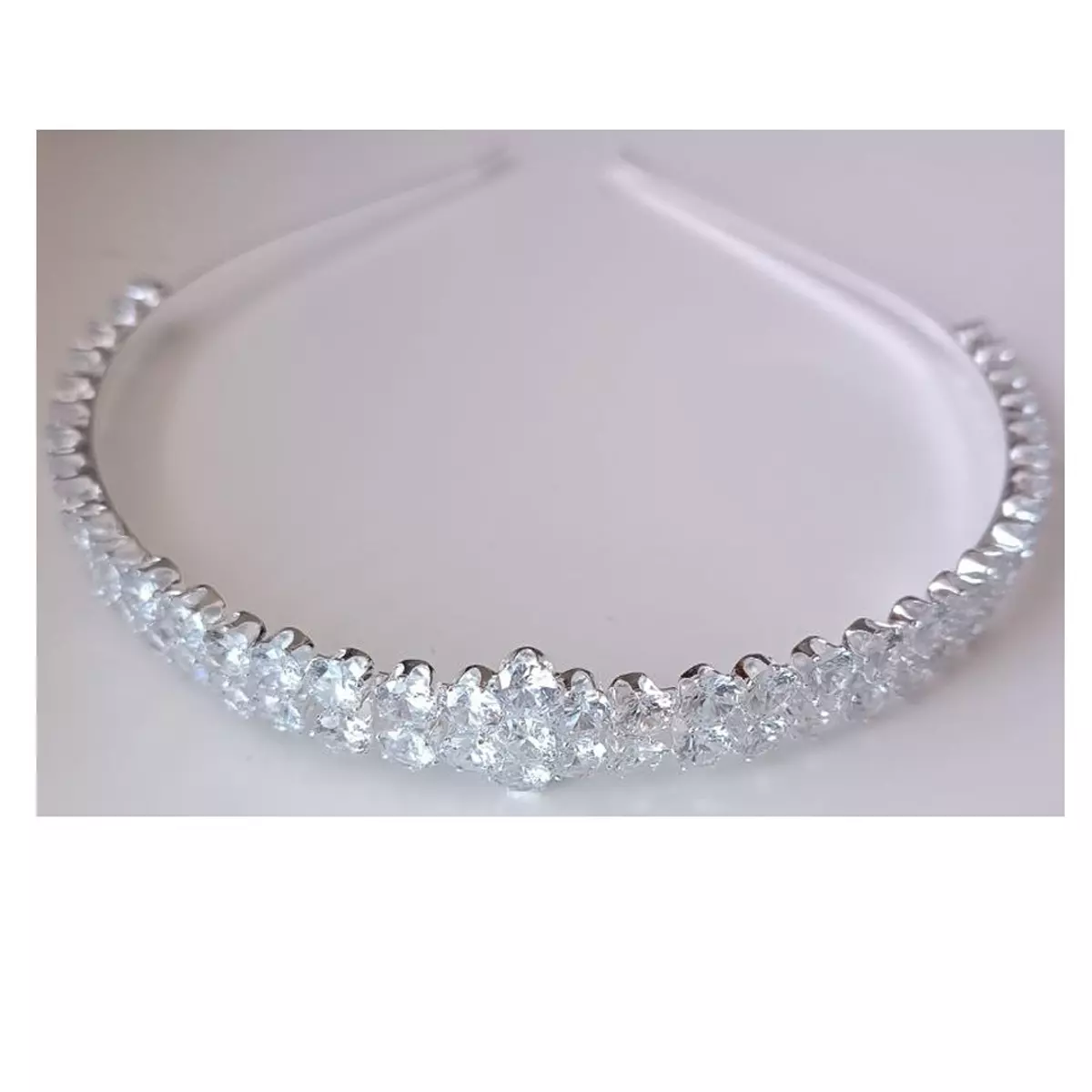 Les Trésors De Lily Serre Tête Créateur 'Arégonde' Blanc Argenté 18 Mm [R7547]