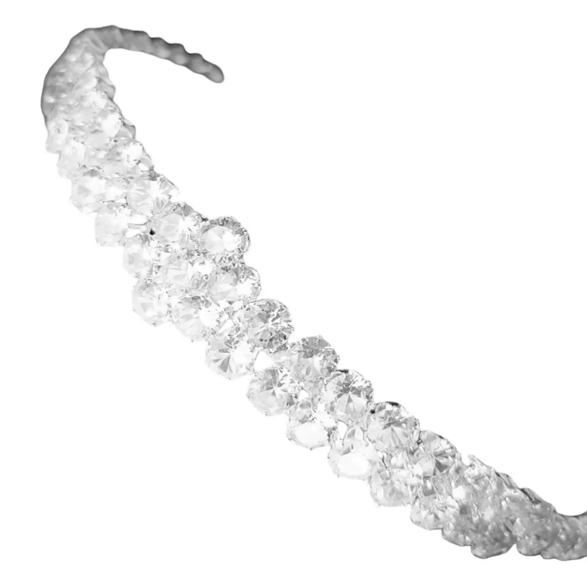 les trésors de lily Serre Tête créateur 'Arégonde' blanc argenté 18 mm [R7547]