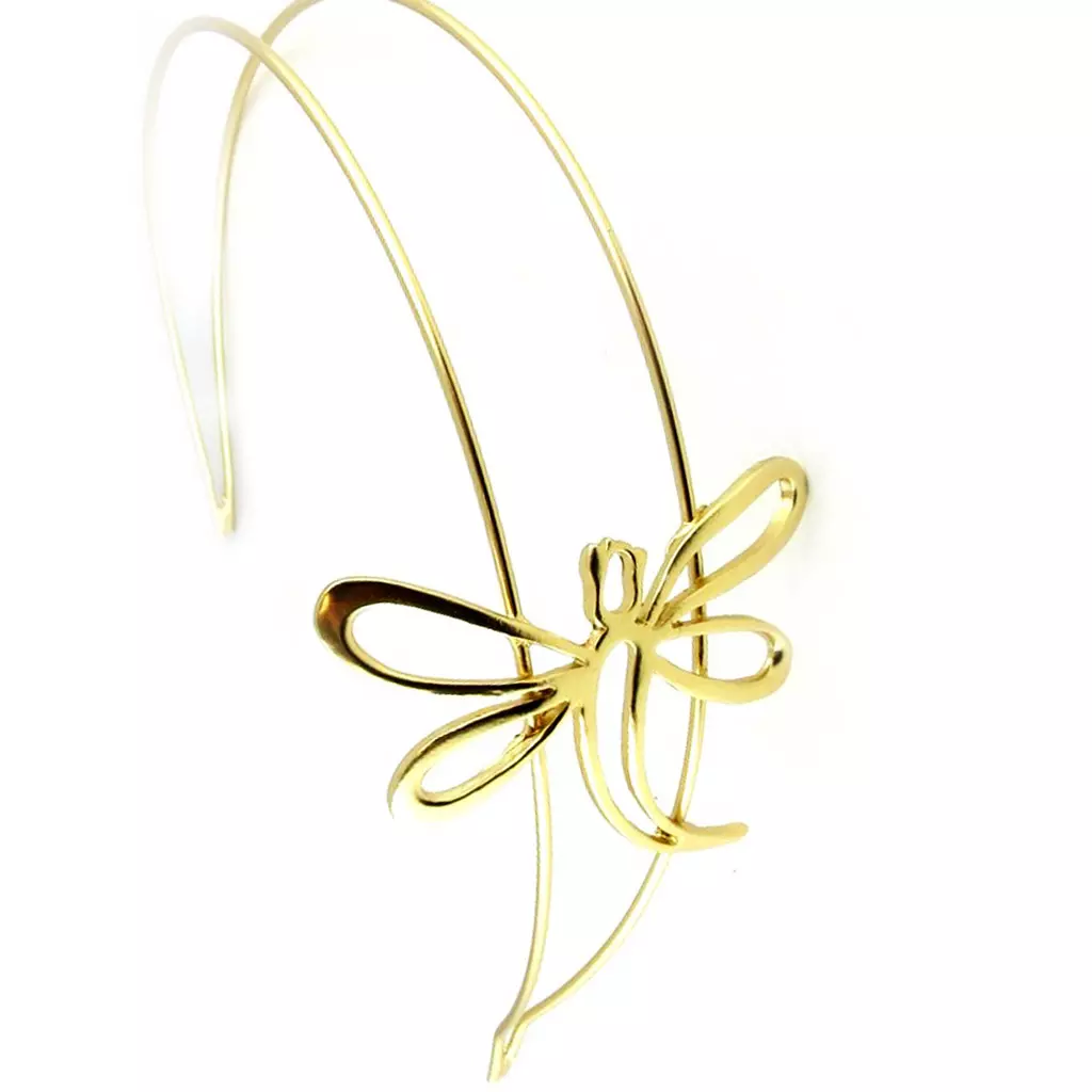 Les Trésors De Lily Serre Tête Créateur 'Libellule' Doré 65x55 Mm [L2337]