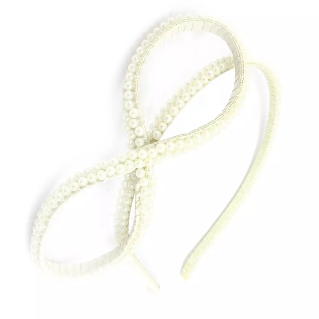 Les Trésors De Lily Serre Tête Créateur 'Perla' Blanc Ivoire 14x3 Cm (perles) [K3168]