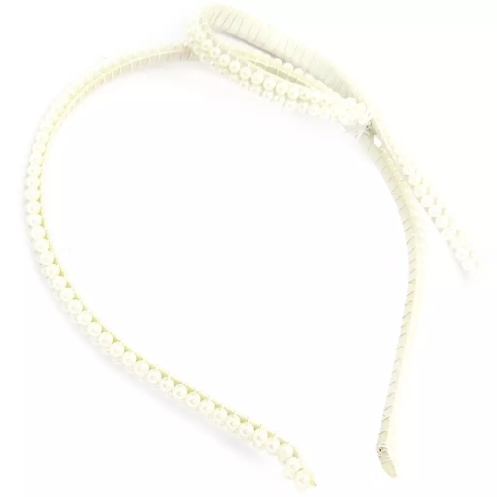 Les Trésors De Lily Serre Tête Créateur 'Perla' Blanc Ivoire 14x3 Cm (perles) [K3168]