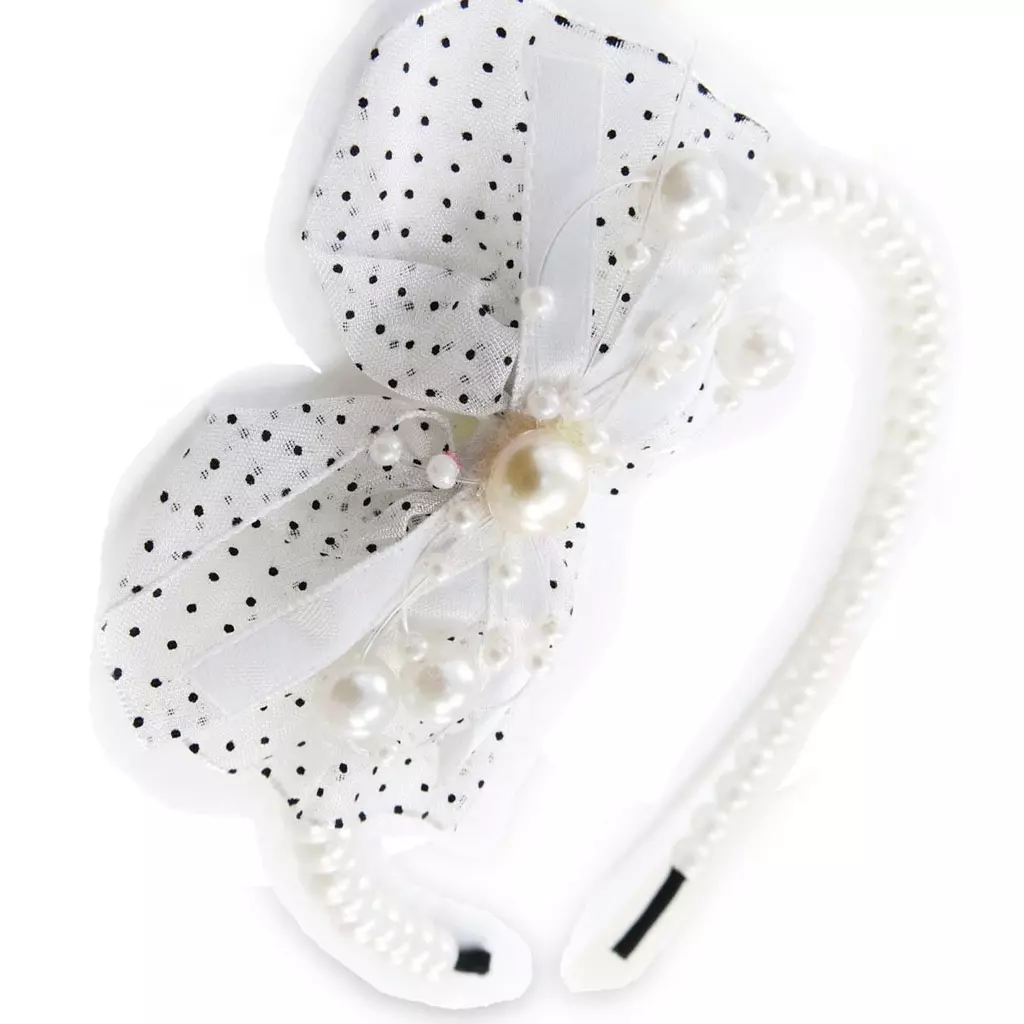 Les Trésors De Lily Serre Tête Créateur 'Scarlett' Blanc 8x4 Cm [J0429]