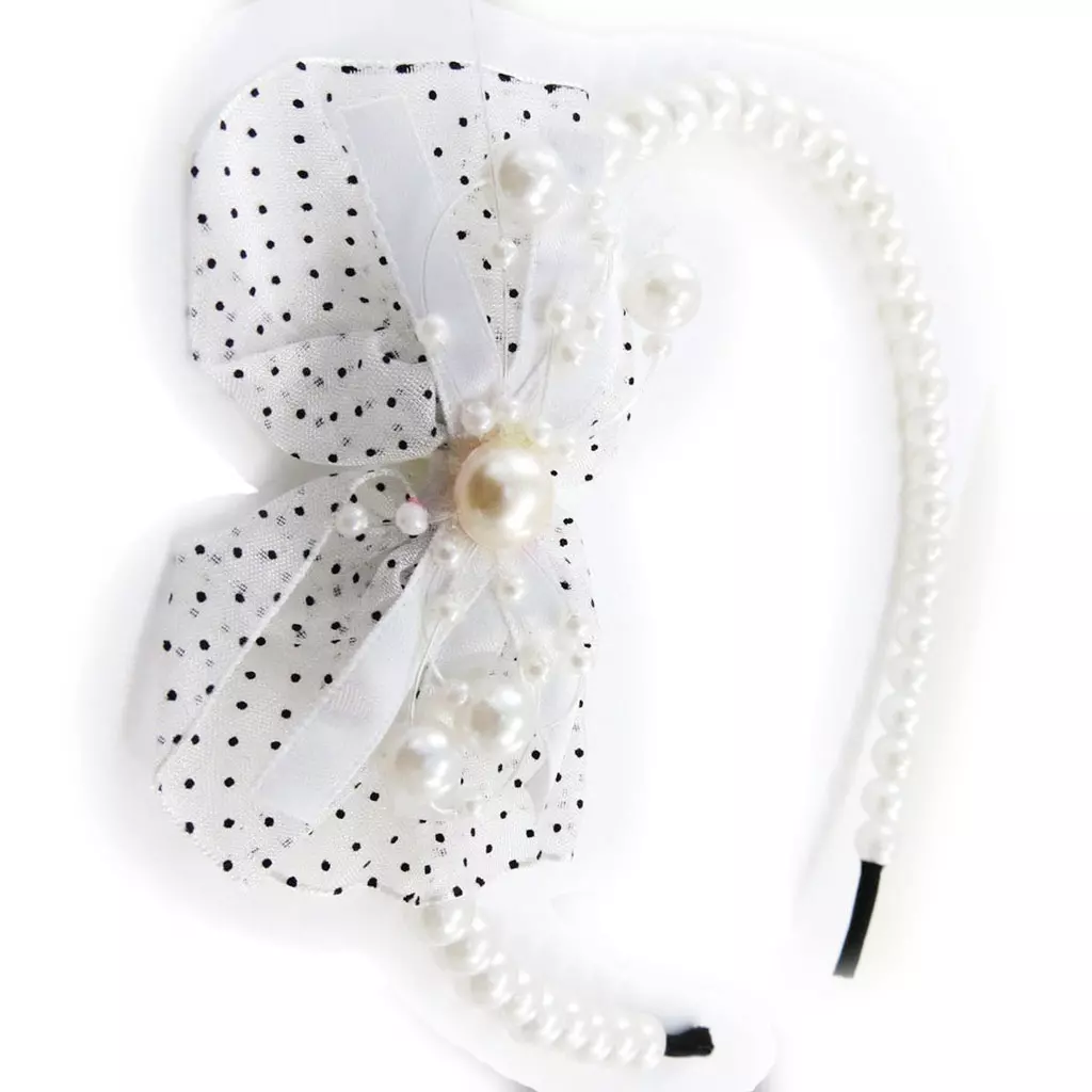 Les Trésors De Lily Serre Tête Créateur 'Scarlett' Blanc 8x4 Cm [J0429]