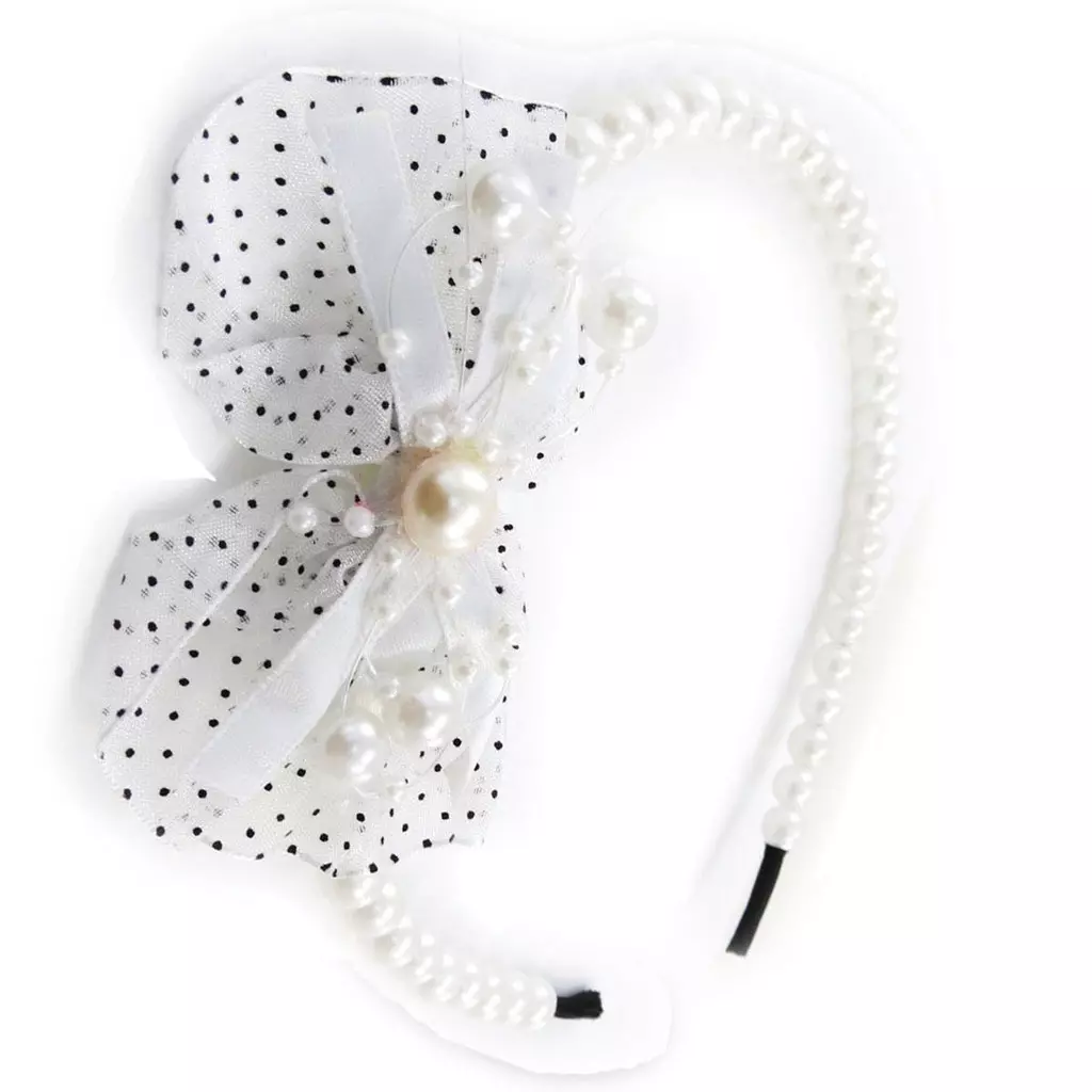 les trésors de lily Serre Tête créateur 'Scarlett' blanc 8x4 cm [J0429]