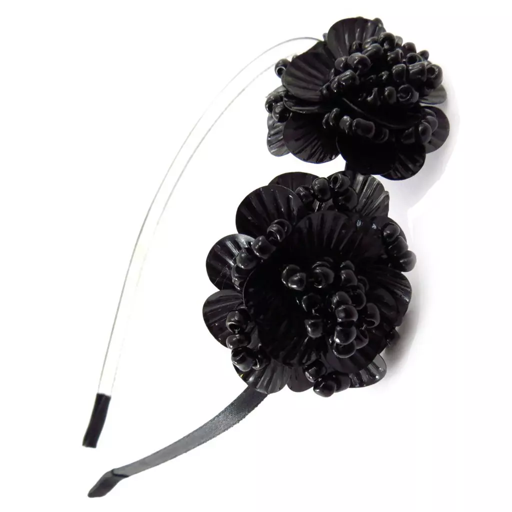 les trésors de lily Serre Tête créateur 'Scarlett' noir 3 cm [J5729]