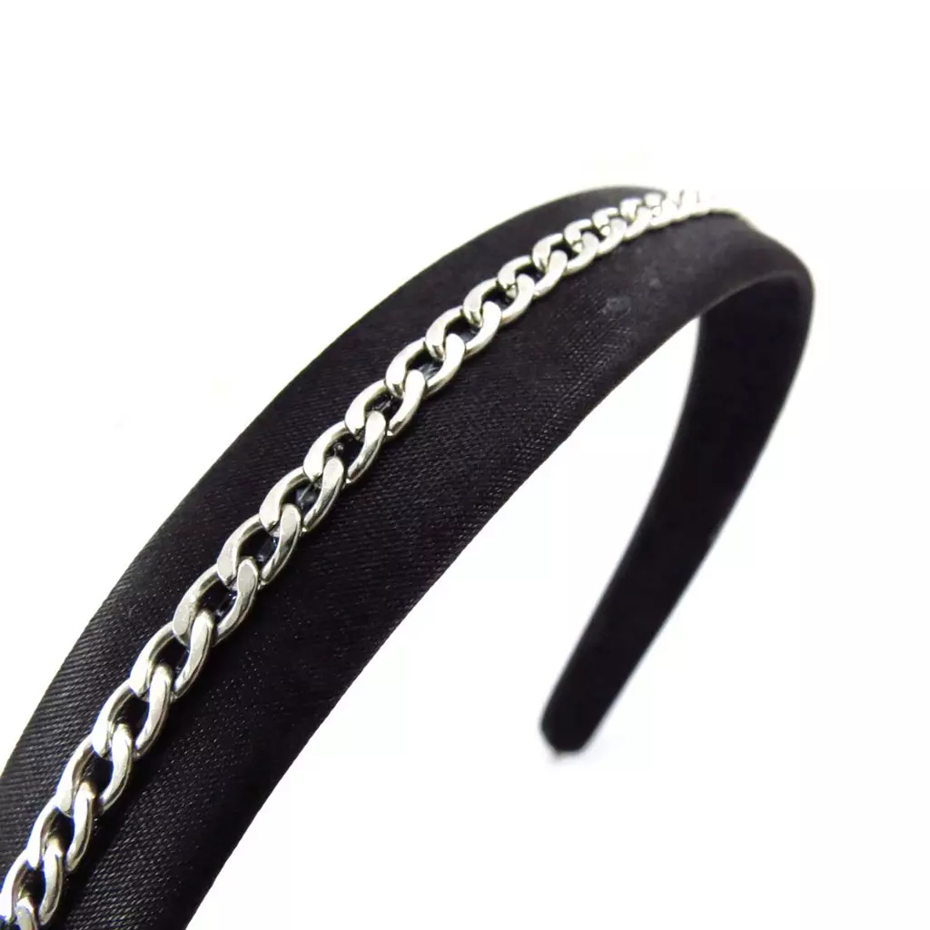 les trésors de lily Serre Tête créateur 'Scarlett' noir argenté 20 mm [J5758]