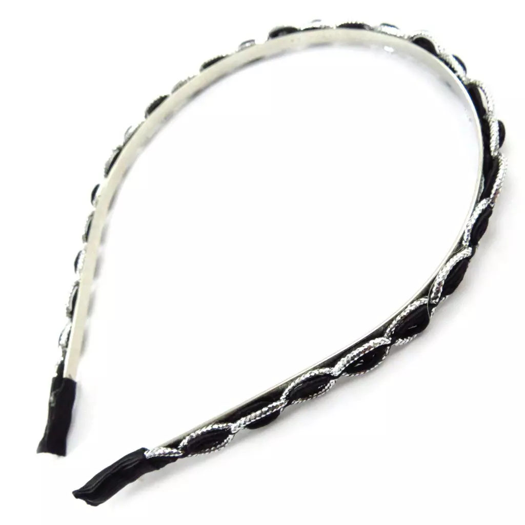Les Trésors De Lily Serre Tête Créateur 'Scarlett' Noir Argenté 8 Mm [J5769]