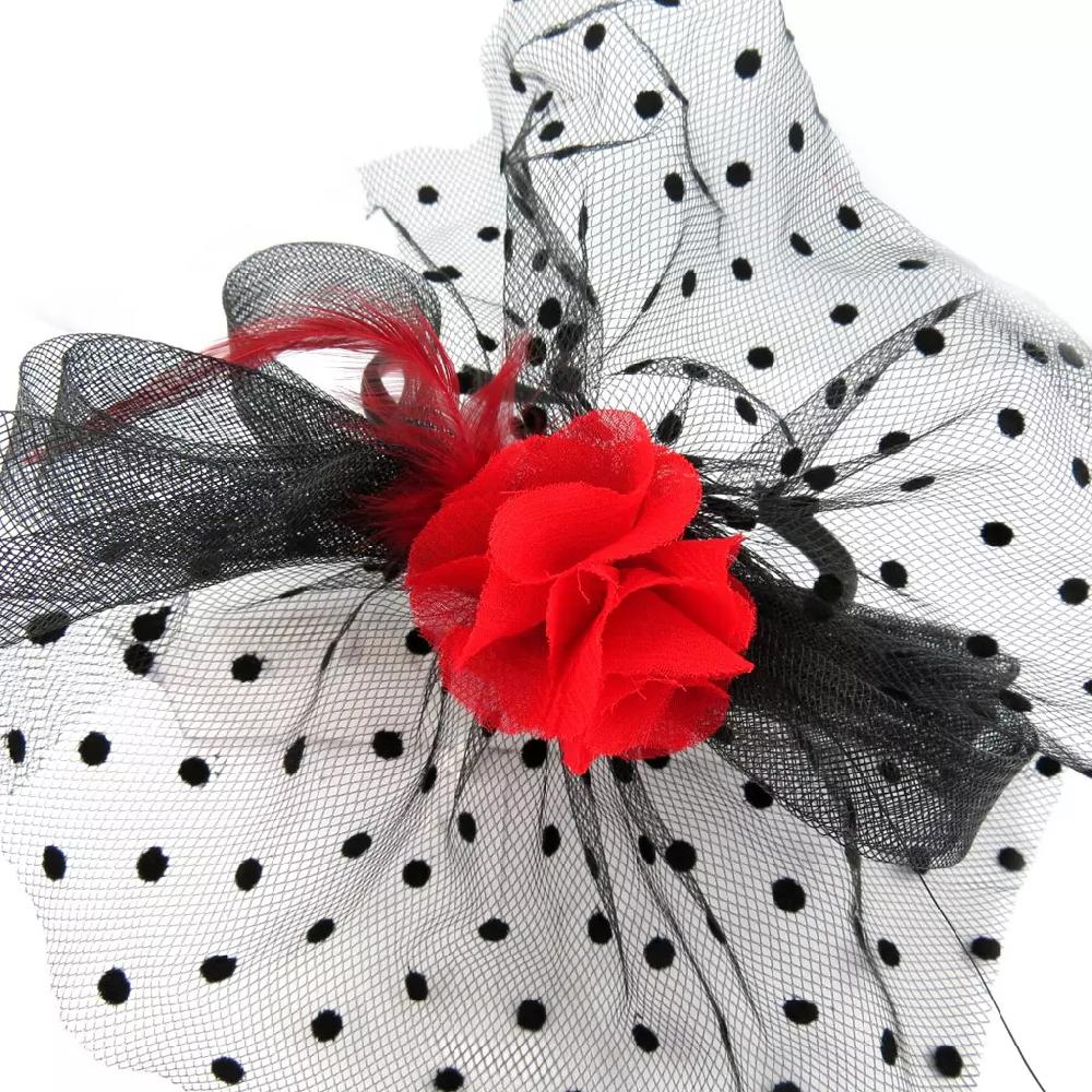 Les Trésors De Lily Serre Tête Créateur 'Scarlett' Noir Rouge 19x24 Cm [L6387]