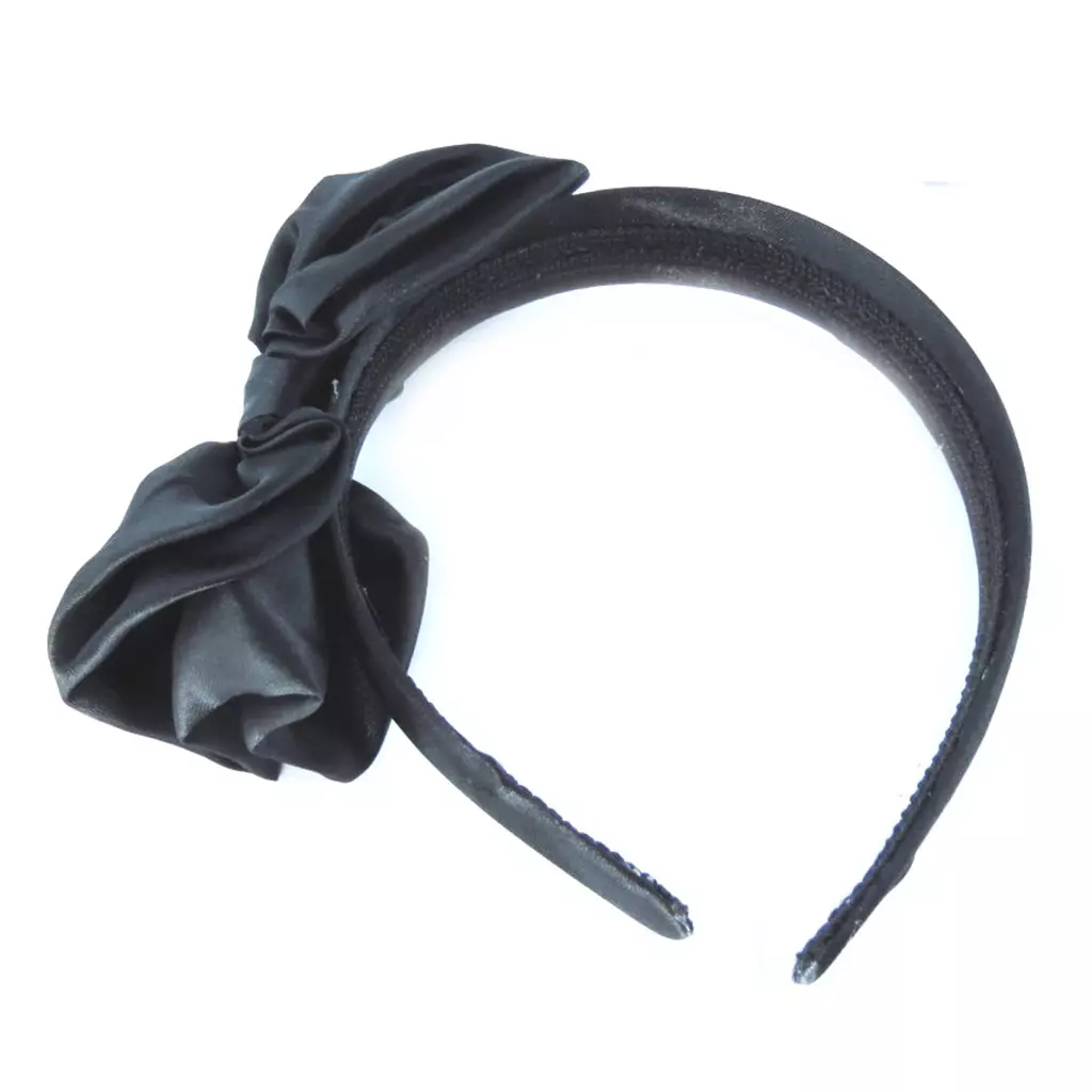 Les Trésors De Lily Serre Tête Créateur 'Scarlett' Noir Satiné 12x6 Cm [L6392]