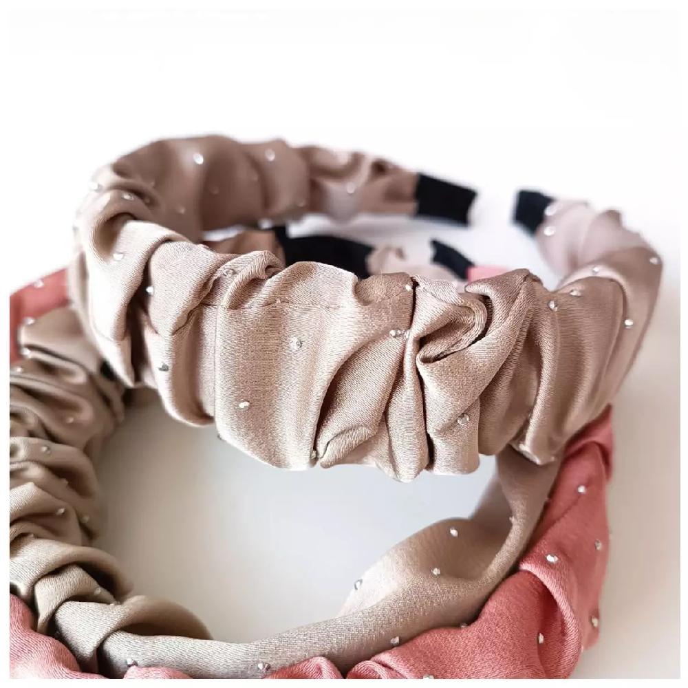 les trésors de lily Serre Tête créateur 'Scarlett' taupe 3 cm [R7580]