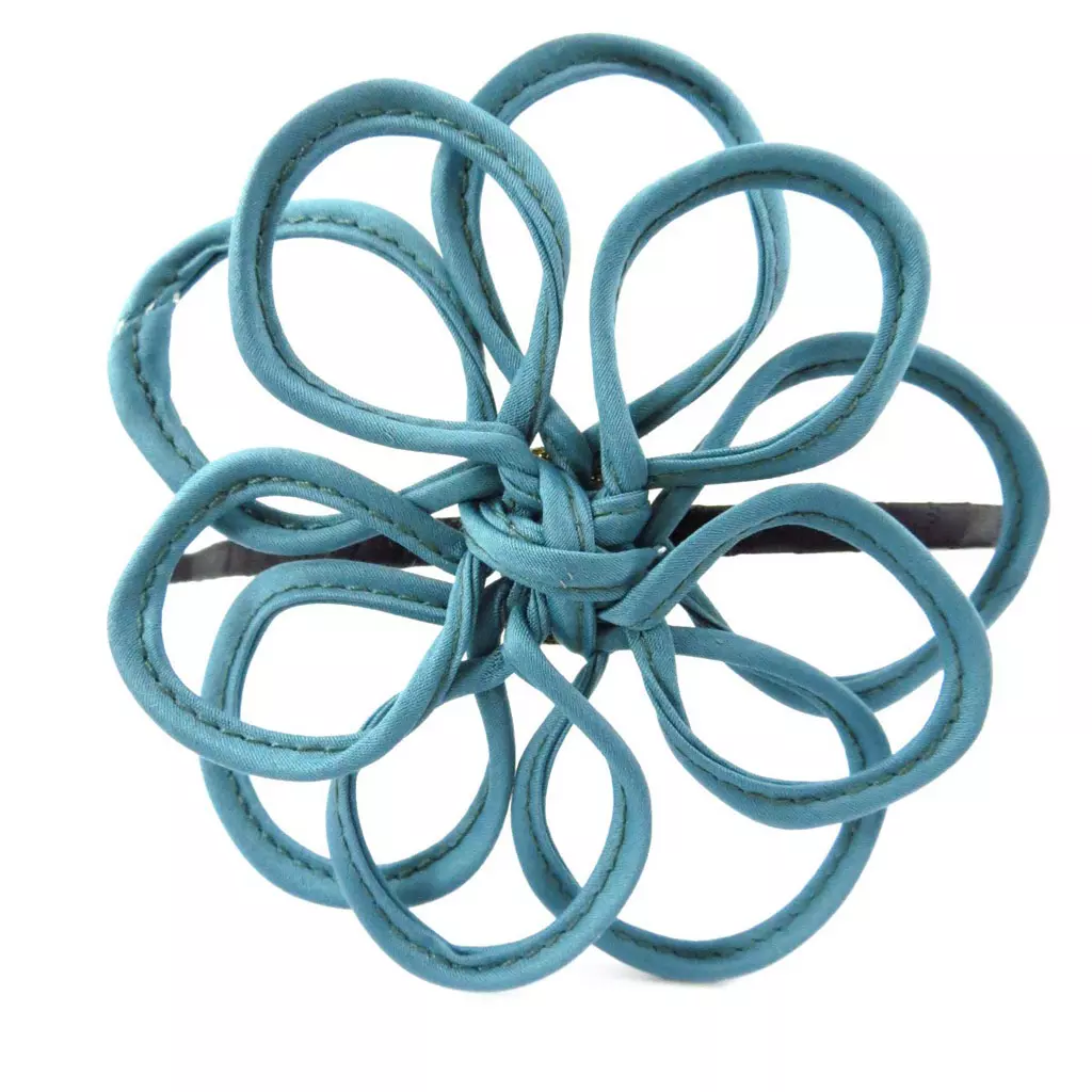 les trésors de lily Serre Tête créateur 'Scarlett' turquoise 10 cm [J5742]