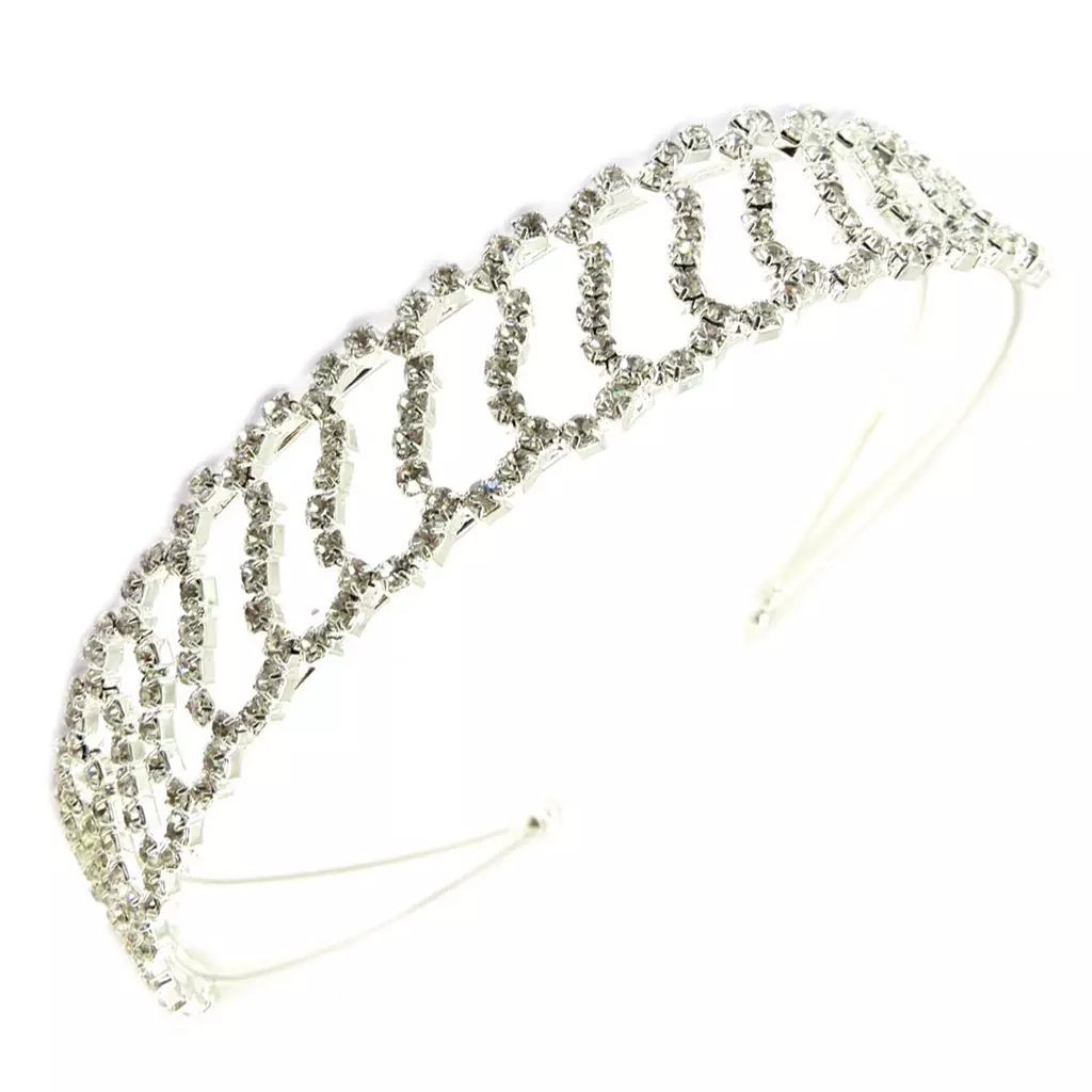 Les Trésors De Lily Serre Tête Créateur 'Sissi' Blanc Argenté 22 Mm [P4766]