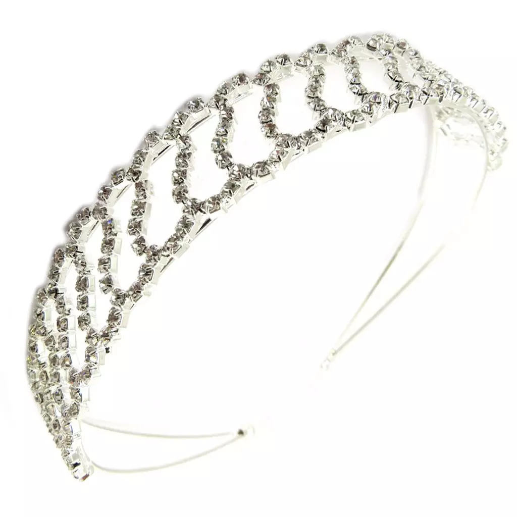 les trésors de lily Serre Tête créateur 'Sissi' blanc argenté 22 mm [P4766]