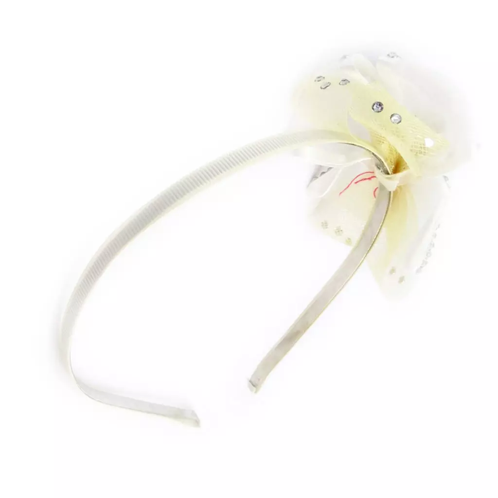 Les Trésors De Lily Serre Tête Créateur 'Sissi' Blanc Ivoire Cristal Motif 10x5 Cm [G9499]