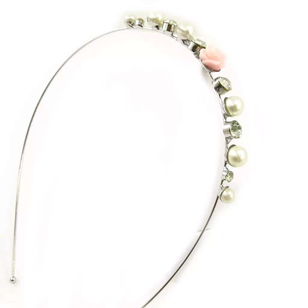 Les Trésors De Lily Serre Tête Créateur 'Sissi' Blanc Rose 10 Mm [R6740]