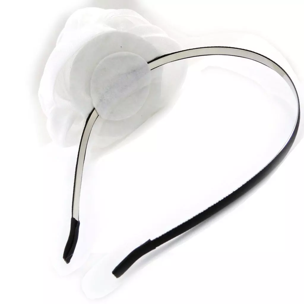 Les Trésors De Lily Serre Tête Créateur 'Sissi' Blanc Satiné 10 Cm [J0433]