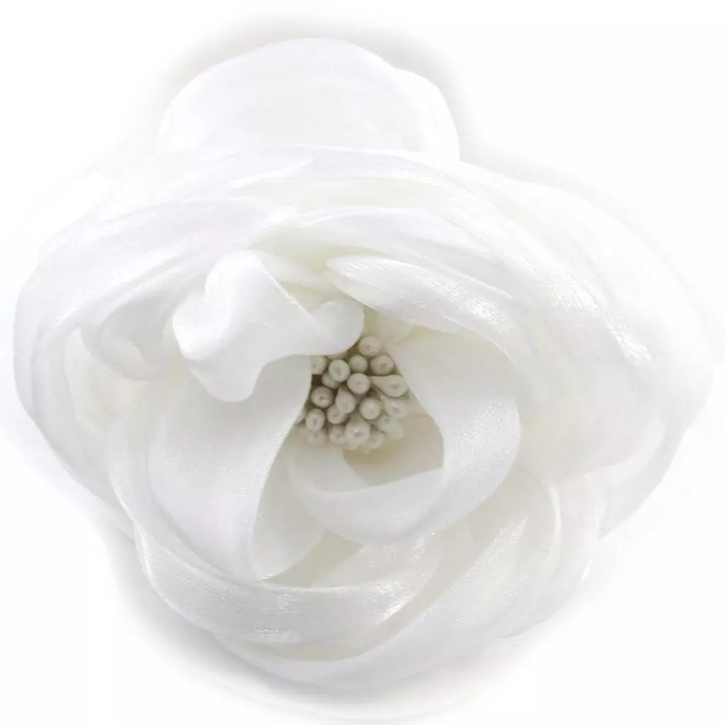 Les Trésors De Lily Serre Tête Créateur 'Sissi' Blanc Satiné 10 Cm [J0433]