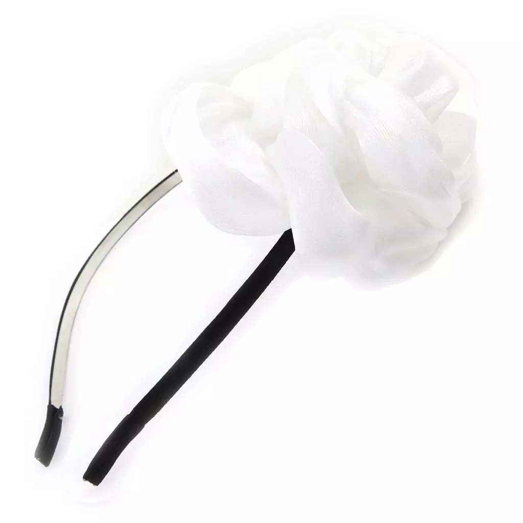 Les Trésors De Lily Serre Tête Créateur 'Sissi' Blanc Satiné 10 Cm [J0433]