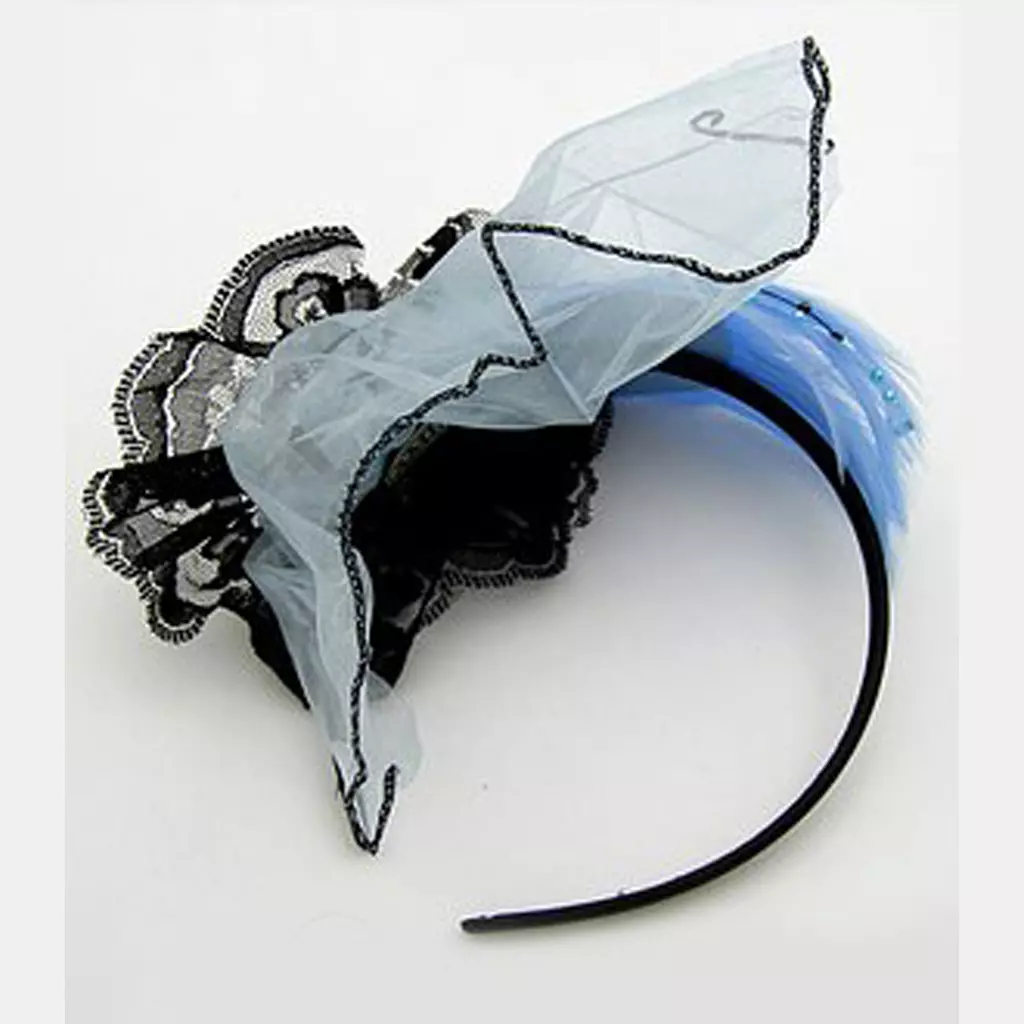 Les Trésors De Lily Serre Tête Créateur 'Sissi' Bleu Motif 15x7 Cm [G9502]