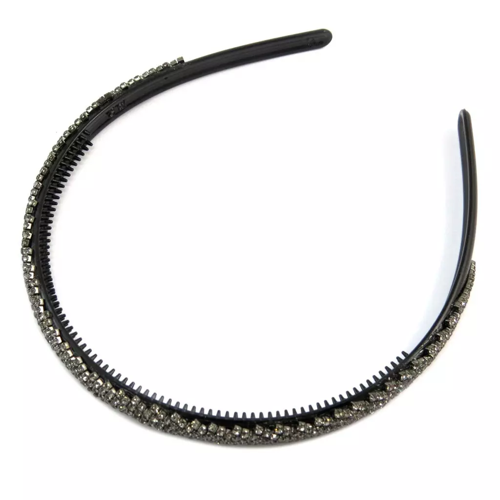 Les Trésors De Lily Serre Tête Créateur 'Sissi' Gris Largeur 9 Mm [P6330]