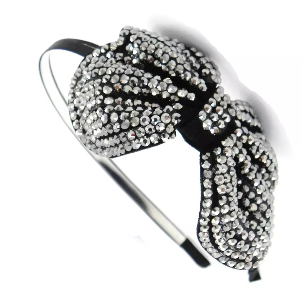 Les Trésors De Lily Serre Tête Créateur 'Sissi' Gris Noir Cristal 6x9 Cm [H7589]