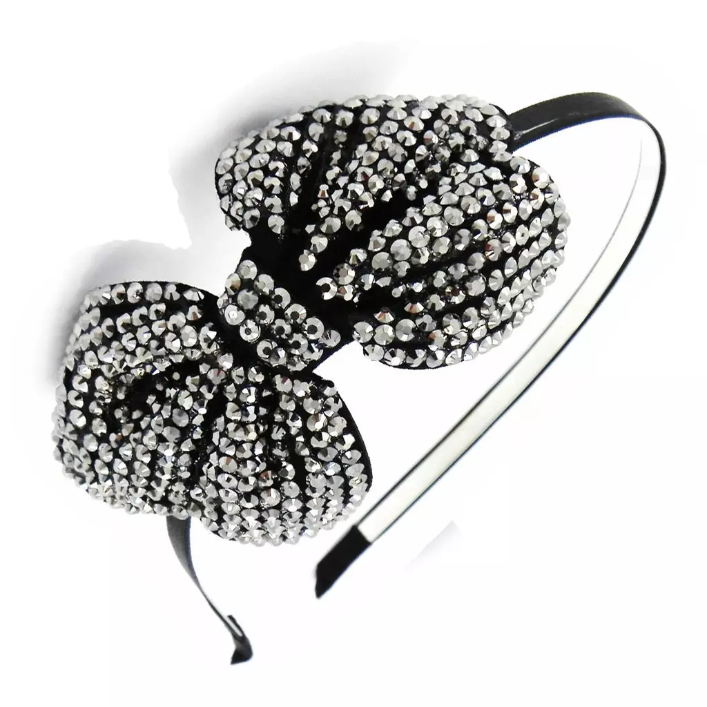 les trésors de lily Serre Tête créateur 'Sissi' gris noir cristal 6x9 cm [H7589]