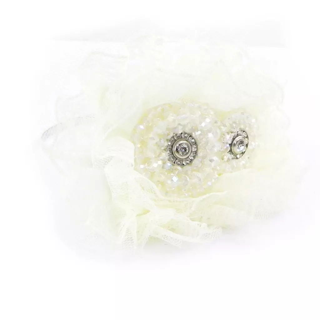 Les Trésors De Lily Serre Tête Créateur 'Sissi' Ivoire Cristal 12x15 Cm [H7599]