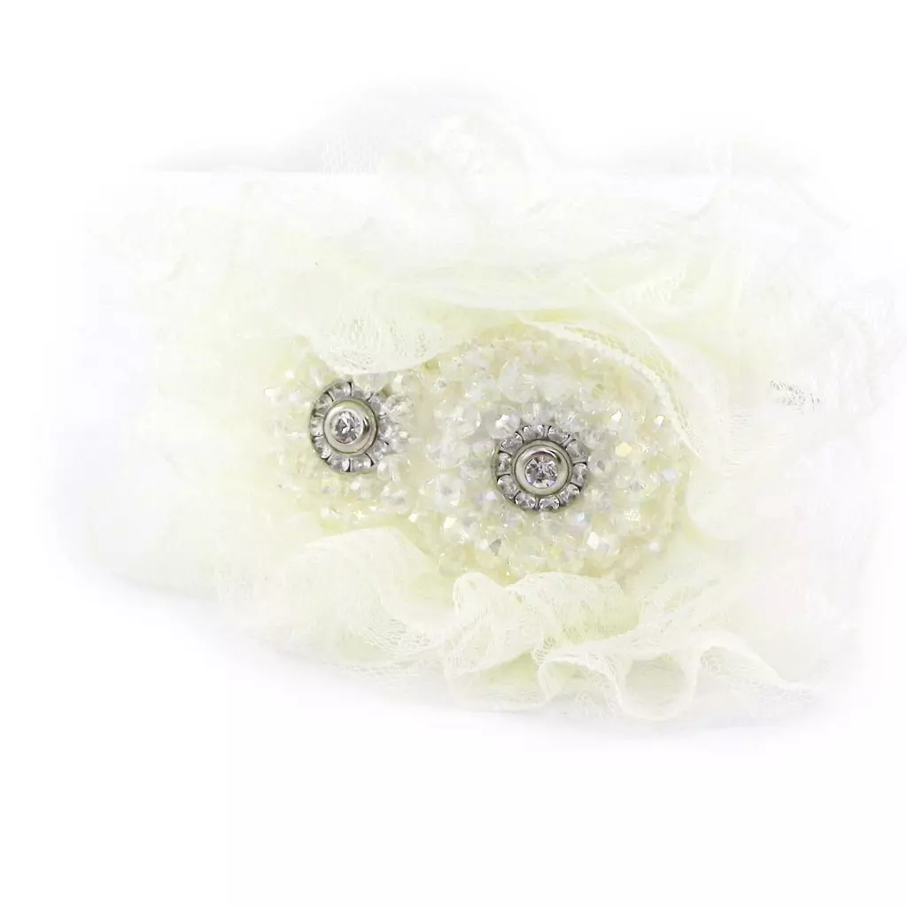 Les Trésors De Lily Serre Tête Créateur 'Sissi' Ivoire Cristal 12x15 Cm [H7599]