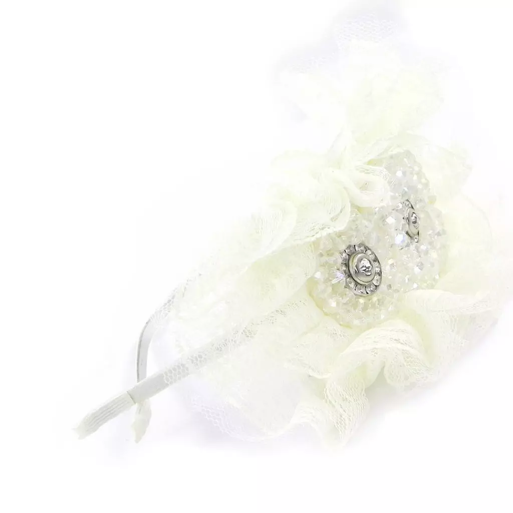 les trésors de lily Serre Tête créateur 'Sissi' ivoire cristal 12x15 cm [H7599]