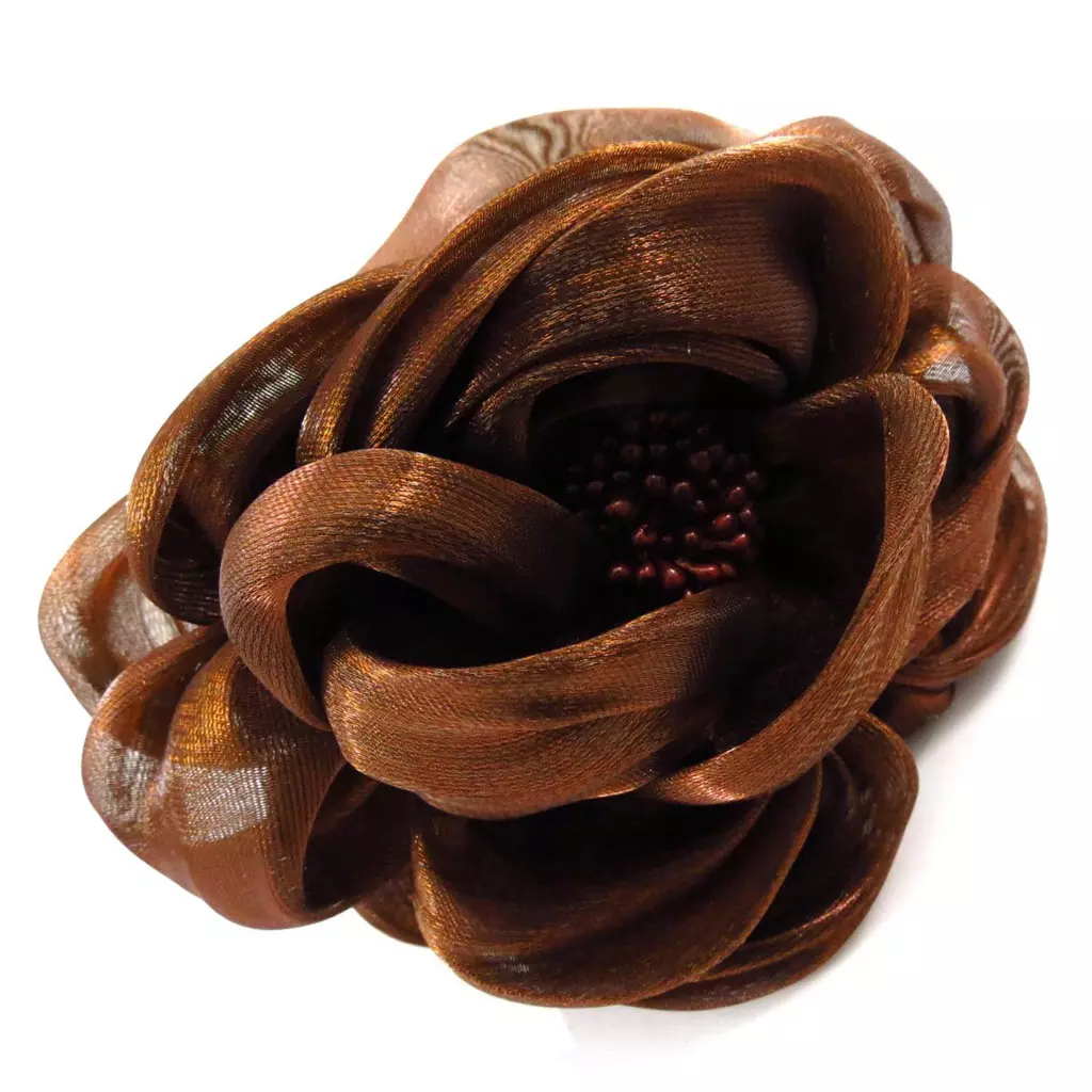 les trésors de lily Serre Tête créateur 'Sissi' marron satiné 10 cm [J5781]