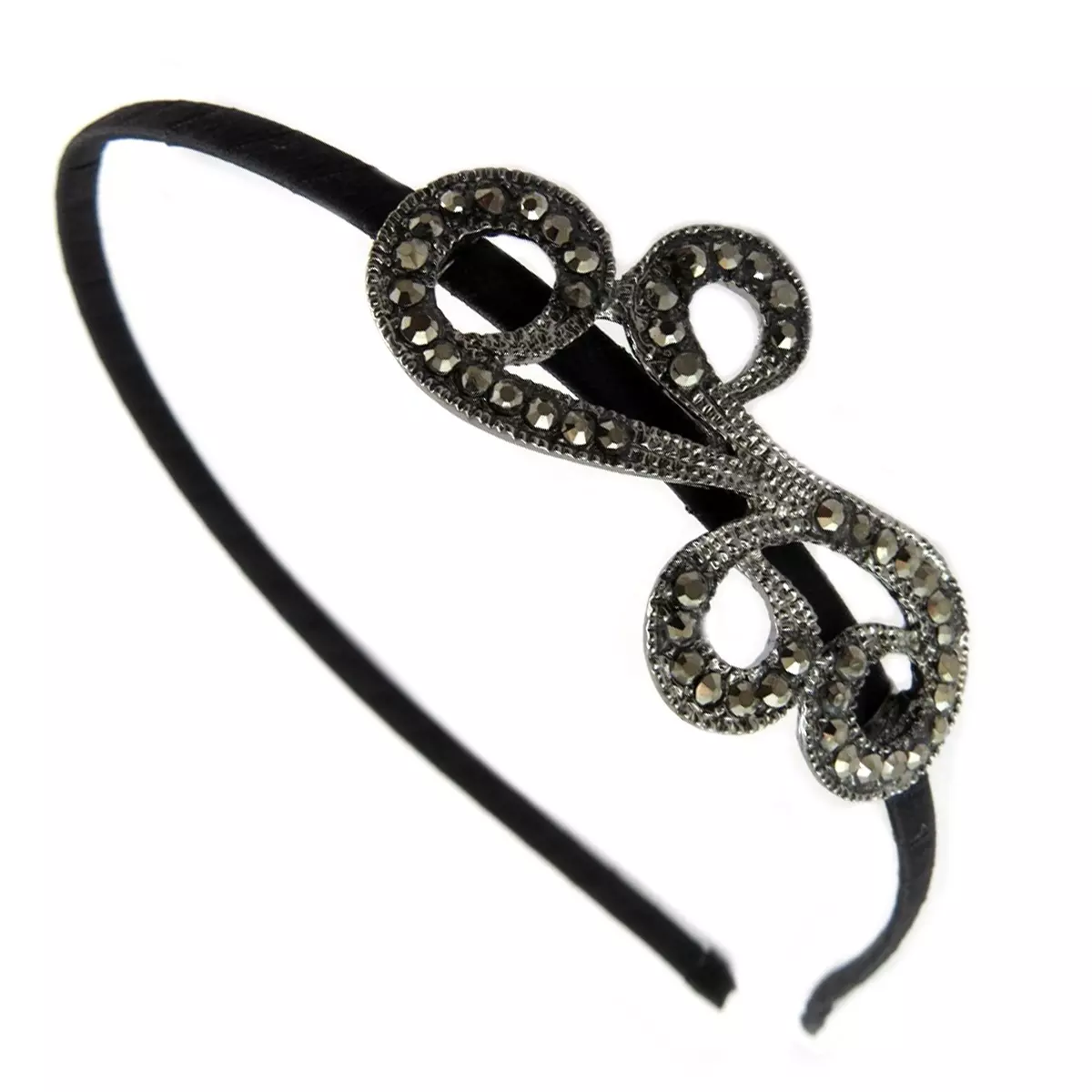 Les Trésors De Lily Serre Tête Créateur 'Sissi' Noir Gris 60x30 Mm [Q0133]