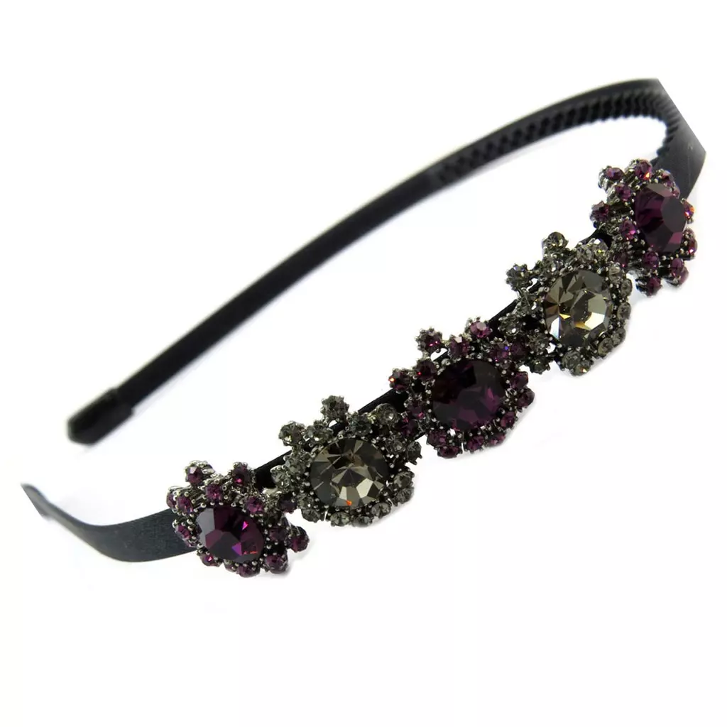 les trésors de lily Serre tête créateur 'Sissi' violet gris noir (fleurs) 6 mm 70x18 mm [P6325]