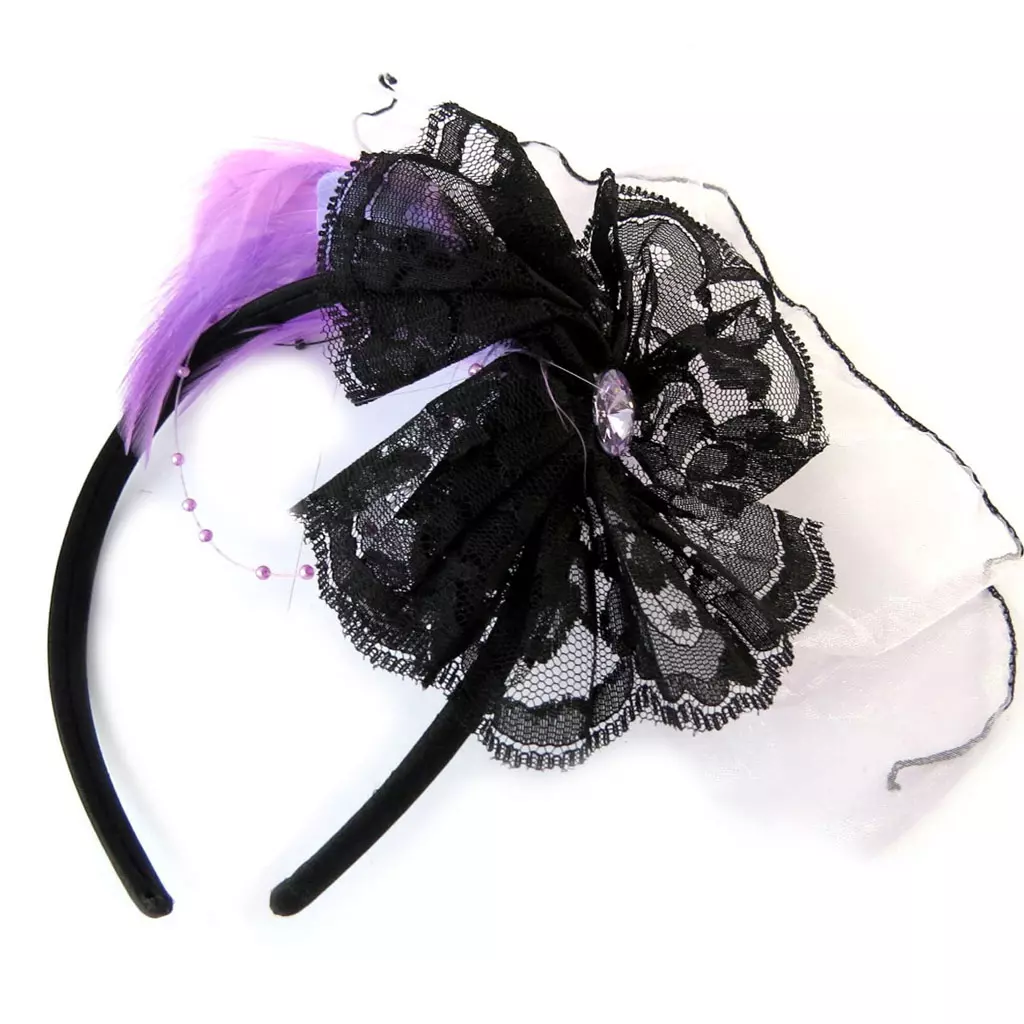 Les Trésors De Lily Serre Tête Créateur 'Sissi' Violet Noir Motif 11x14 Cm [H0296]