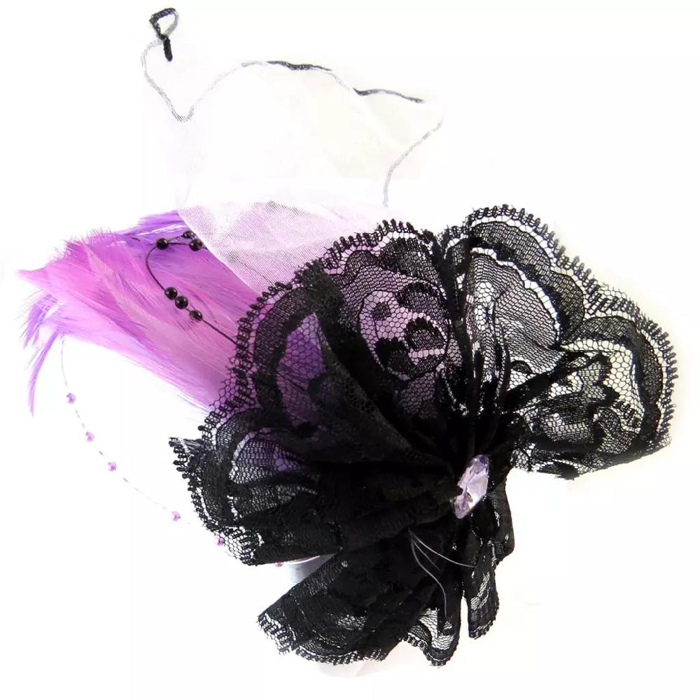 Les Trésors De Lily Serre Tête Créateur 'Sissi' Violet Noir Motif 11x14 Cm [H0296]