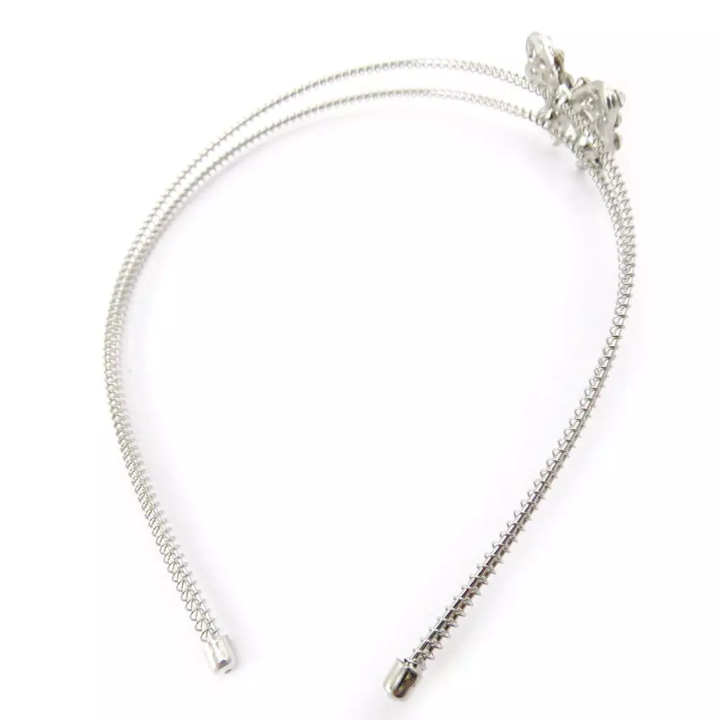 Les Trésors De Lily Serre Tête 'Cristal' Blanc 3x3 Cm (nœud Romantique) [J5725]