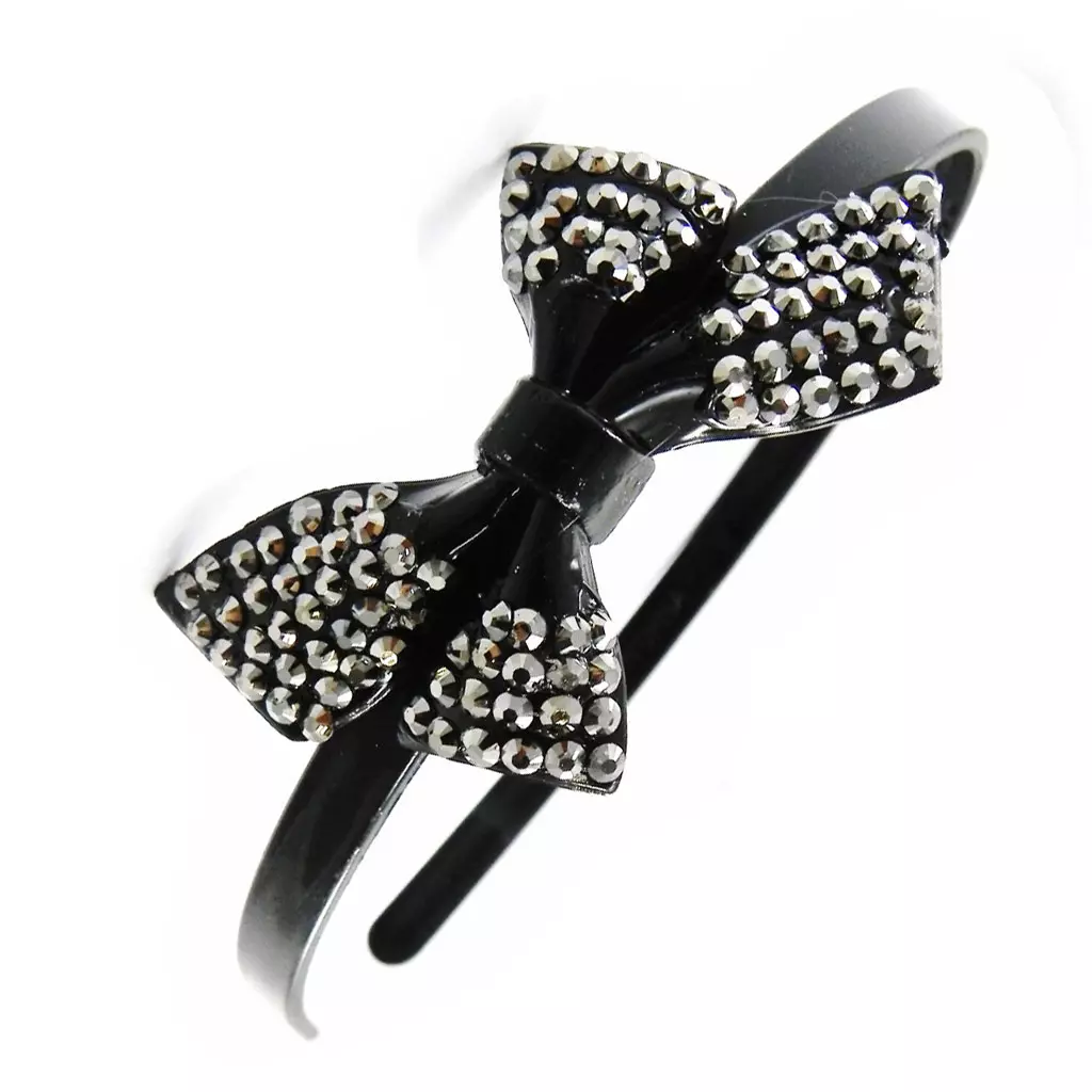 Les Trésors De Lily Serre Tête 'Cristal' Gris Noir 8x4 Cm [I4187]