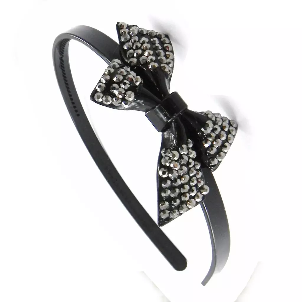 Les Trésors De Lily Serre Tête 'Cristal' Gris Noir 8x4 Cm [I4187]